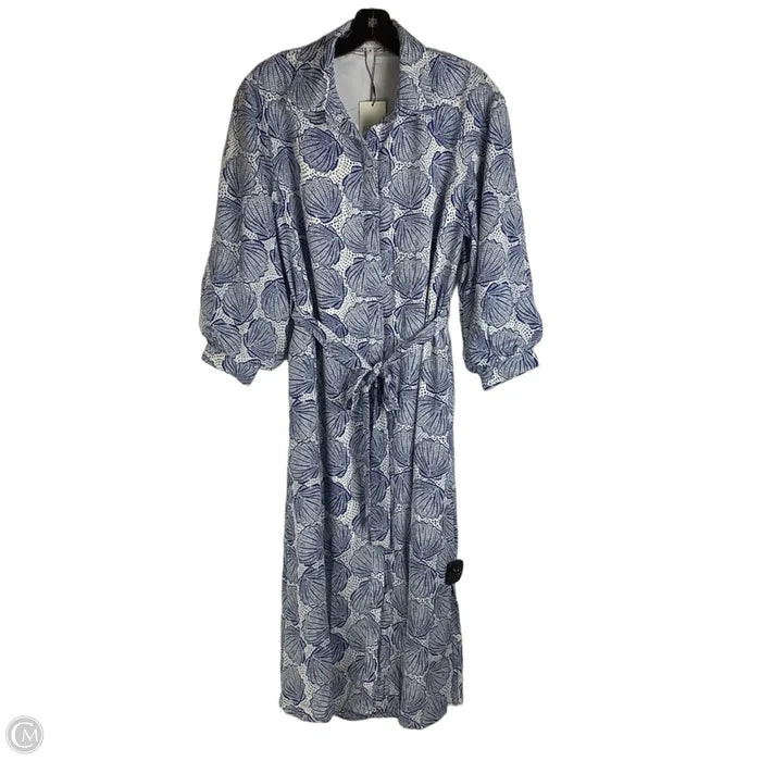 Dress Casual Maxi By Avara In Blue & White, Size: S
