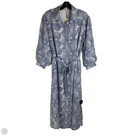 Dress Casual Maxi By Avara In Blue & White, Size: S