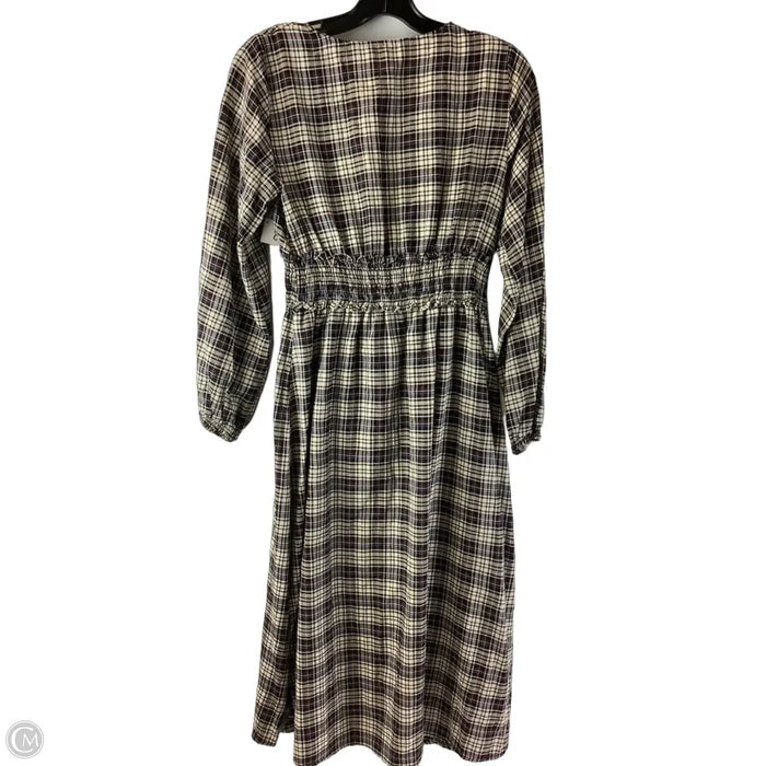 Dress Casual Midi By Zara In Plaid Pattern, Size: S