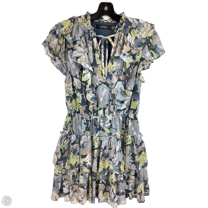 Dress Party Short By Lauren By Ralph Lauren In Blue & Green, Size: 4p