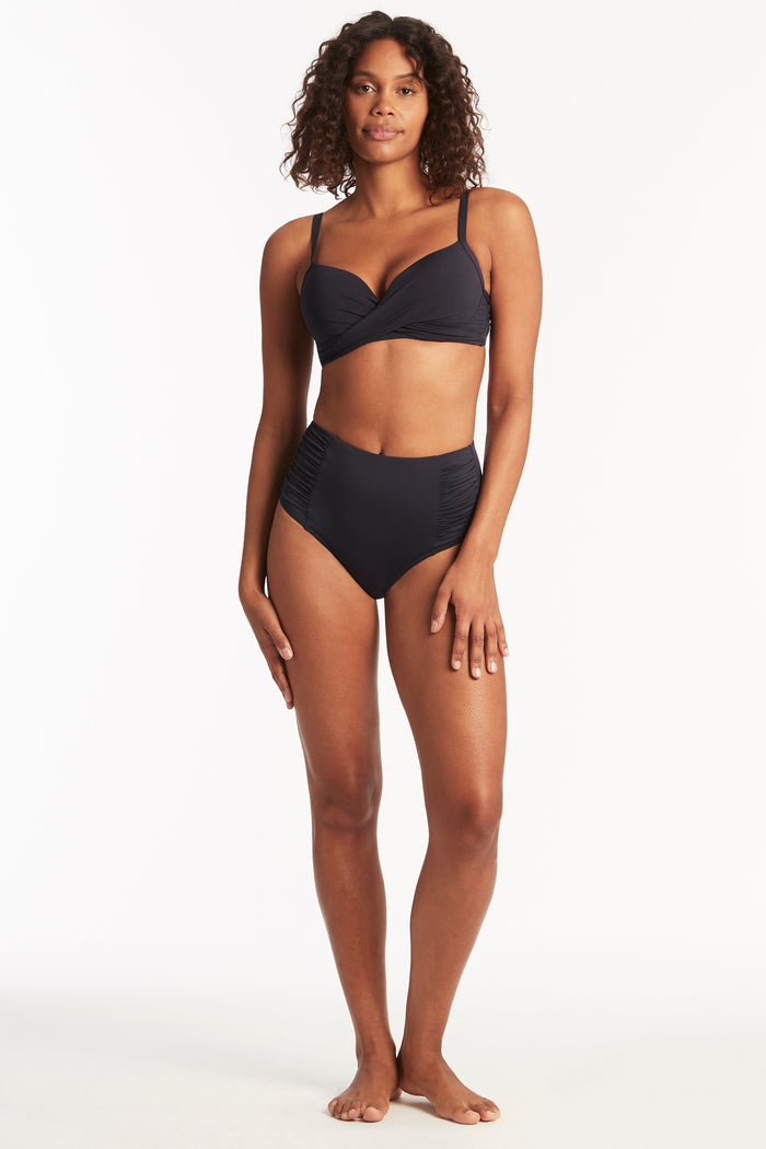 Eco Essentials Cross Front Moulded Cup Bra in  | Sea Level Australia