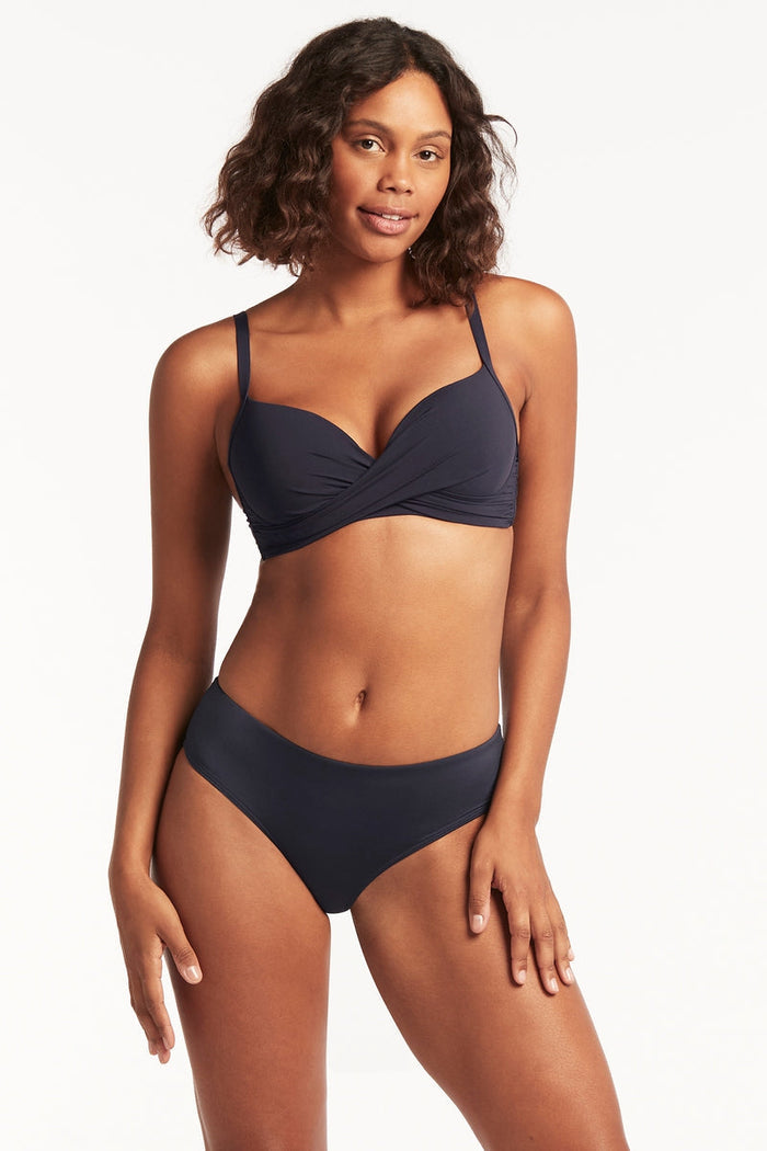 Eco Essentials Cross Front Moulded Cup Underwire Bra - Eco Essentials Night Sky - Sea Level Australia