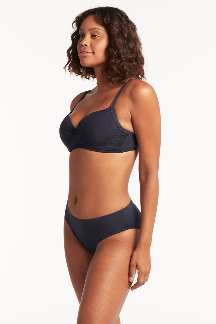 Eco Essentials Cross Front Moulded Cup Underwire Bra - Eco Essentials Night Sky - Sea Level Australia
