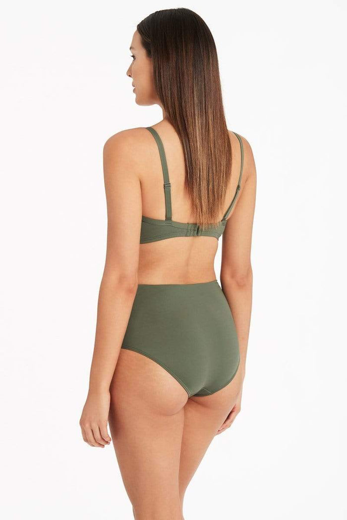 Eco Essentials Cross Front Moulded Cup Underwire Bra - Eco Essentials Khaki - Sea Level Australia