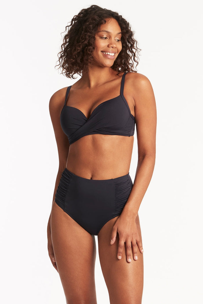 Eco Essentials Cross Front Moulded Cup Underwire Bra - Eco Essentials Night Sky - Sea Level Australia