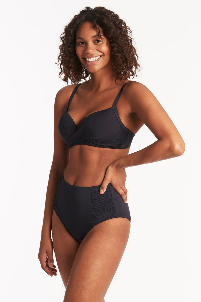 Eco Essentials Cross Front Moulded Cup Underwire Bra - Eco Essentials Night Sky - Sea Level Australia