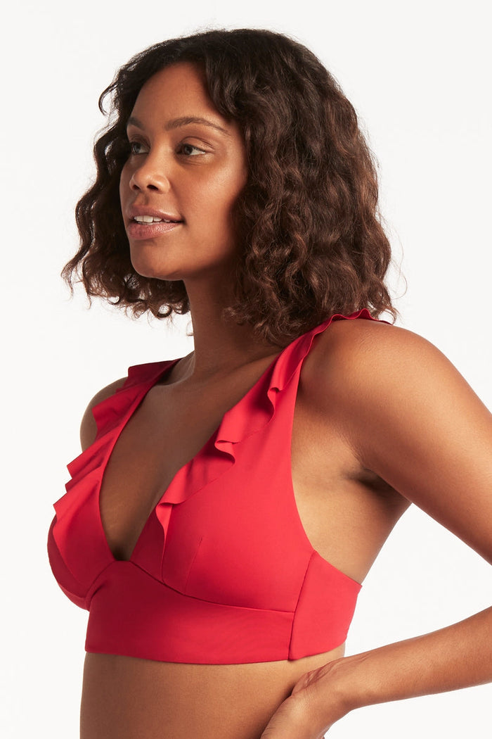 Eco Essentials Frill Bra - Eco Essentials Red - Sea Level Australia