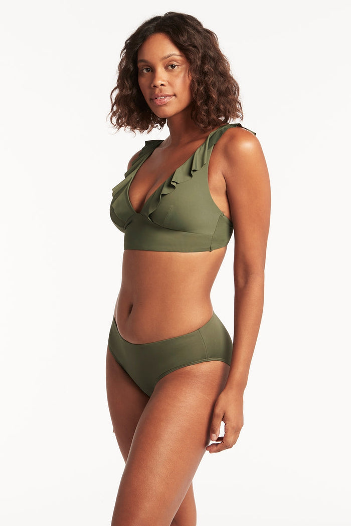 Eco Essentials Frill Bra - Eco Essentials Khaki - Sea Level Australia