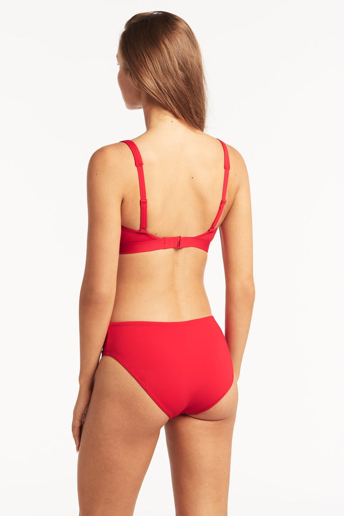 Eco Essentials Mid Bikini Pant - Eco Essentials Red - Sea Level Australia