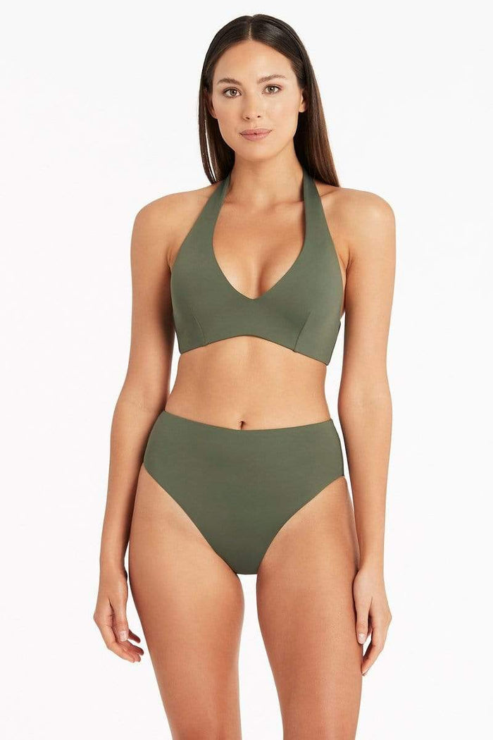Eco Essentials Multifit Halter Bra - Eco Essentials Khaki - Sea Level Australia