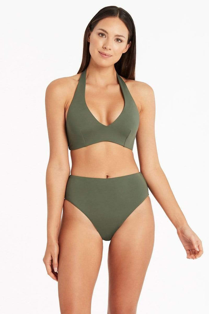 Eco Essentials Multifit Halter Bra - Eco Essentials Khaki - Sea Level Australia