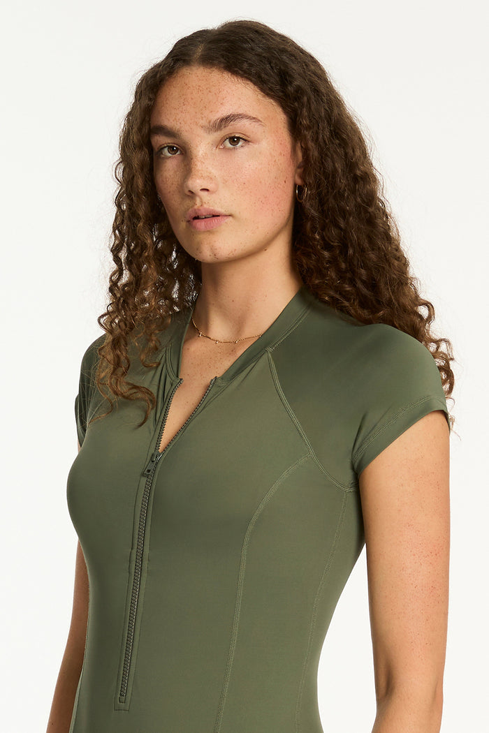 Eco Essentials Short Sleeve One Piece in  | Sea Level Australia