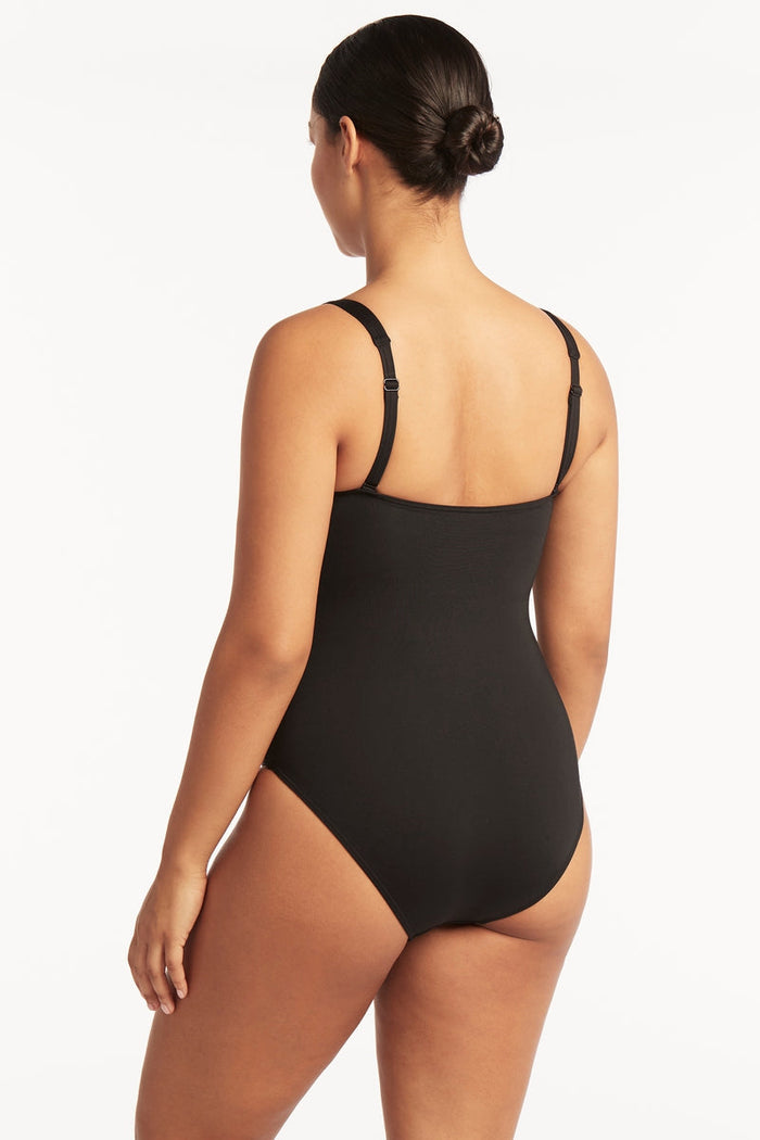 Eco Essentials Square Neck One Piece - Eco Essentials Black - Sea Level Australia