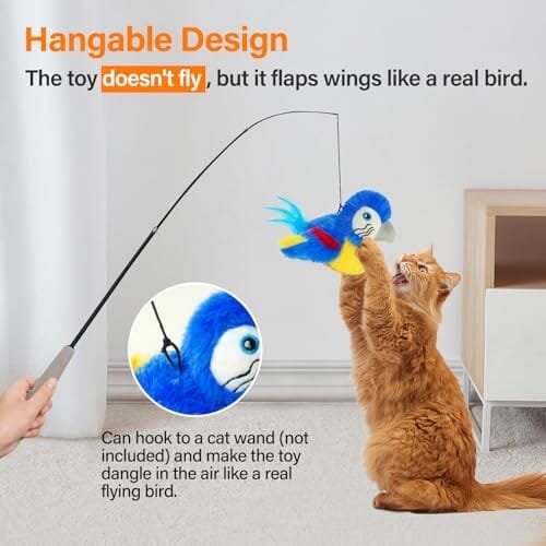 Electric Simulated Chirping Bird Interactive Cat Toy with Flappy Wings Cat Toys Pet Clever