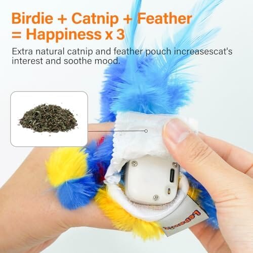 Electric Simulated Chirping Bird Interactive Cat Toy with Flappy Wings Cat Toys Pet Clever