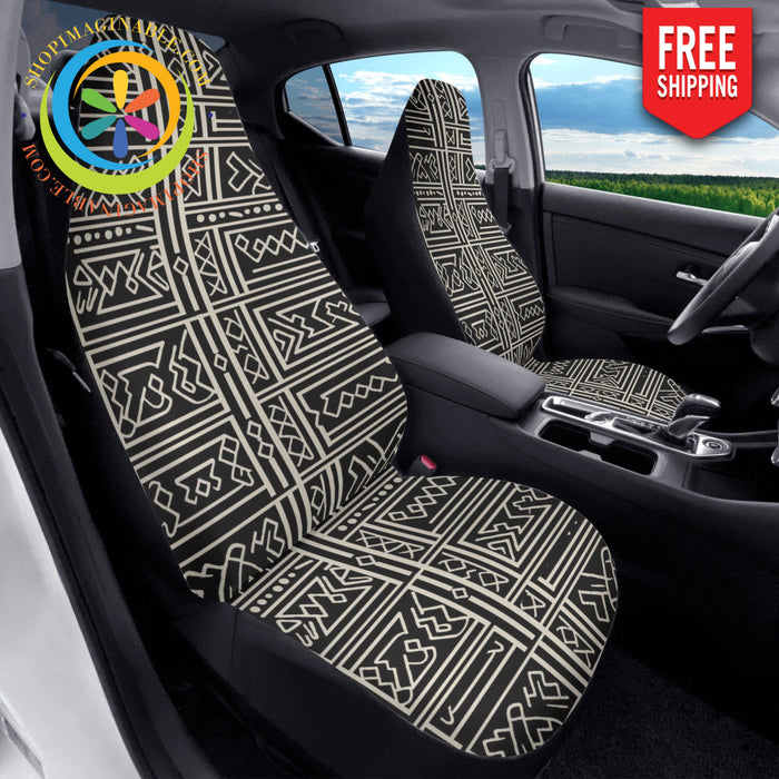Elegant Black Mud Cloth Car Seat Covers