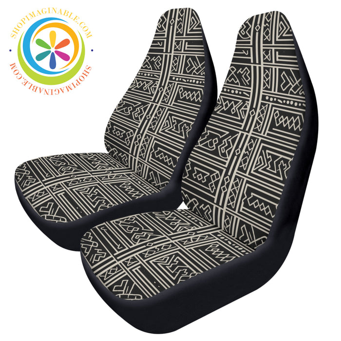 Elegant Black Mud Cloth Car Seat Covers