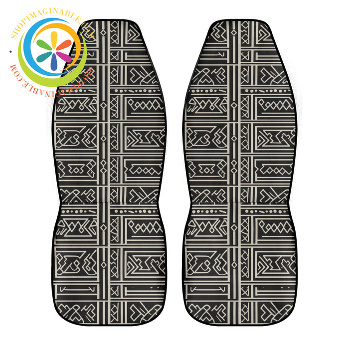 Elegant Black Mud Cloth Car Seat Covers-ShopImaginable.com