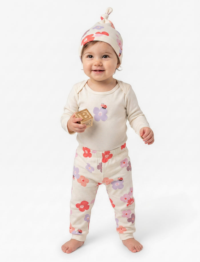 Ensemble 2 pièces avec accessoire en tricot imprimé à l’avant pour bébé fille