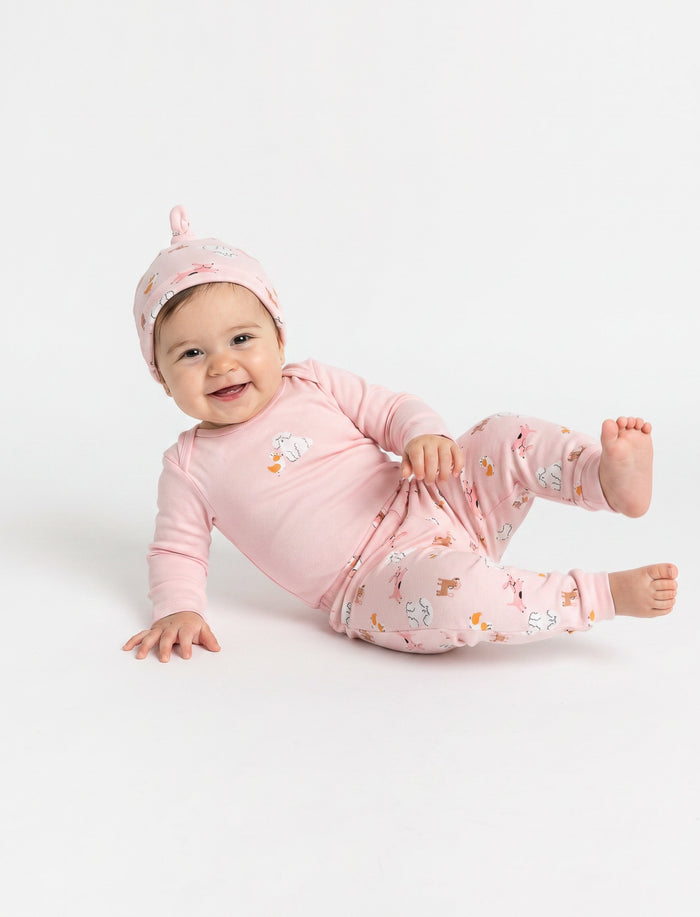 Ensemble 2 pièces avec accessoire en tricot imprimé à l’avant pour bébé fille