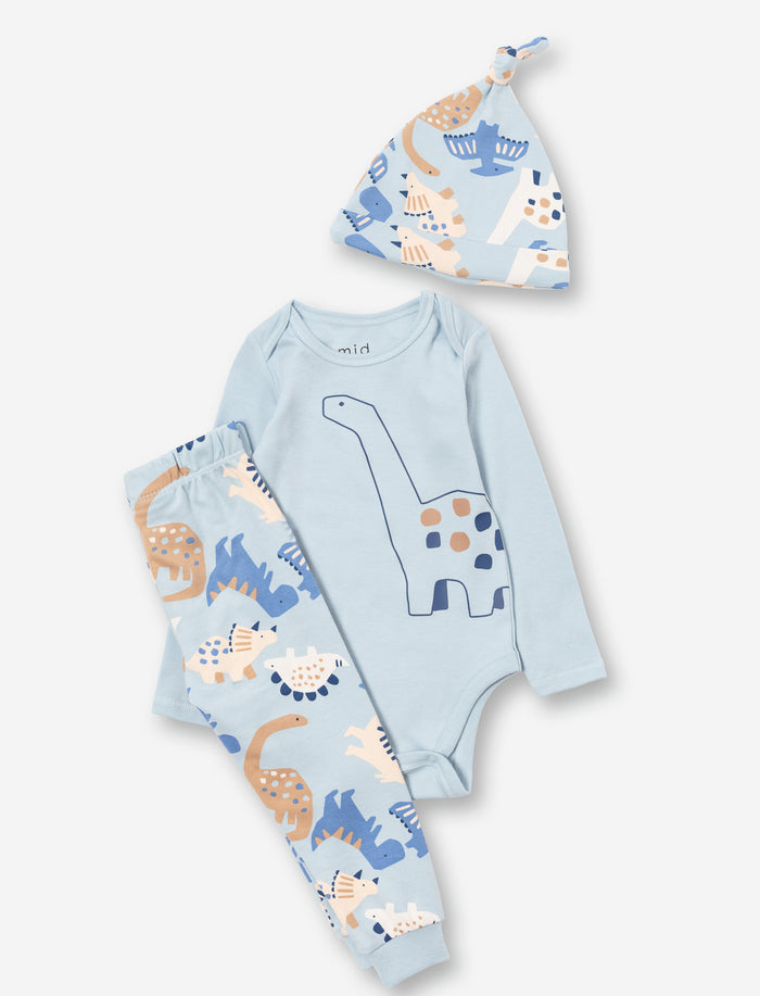 Ensemble 2 pièces avec chapeau en tricot imprimé pour bébé garçon