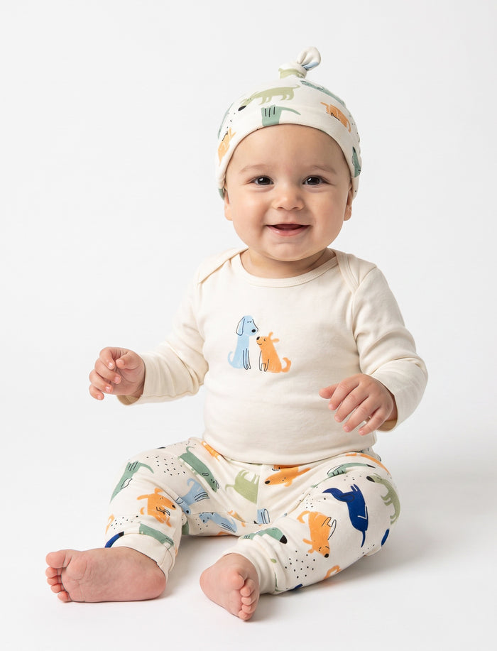 Ensemble 2 pièces imprimé avec bonnet pour bébé garçon
