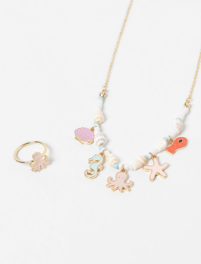 Ensemble collier et bague - ado fille