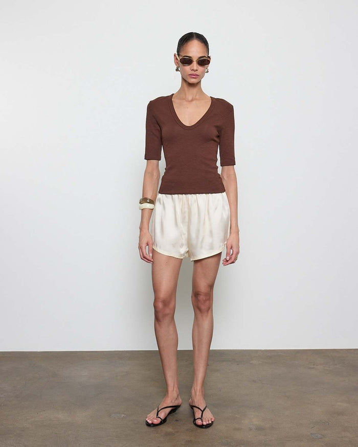 Enza Costa Textured Rib 1/2 Sleeve U
