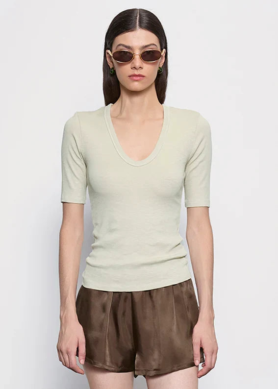 Enza Costa Textured Rib 1/2 Sleeve U