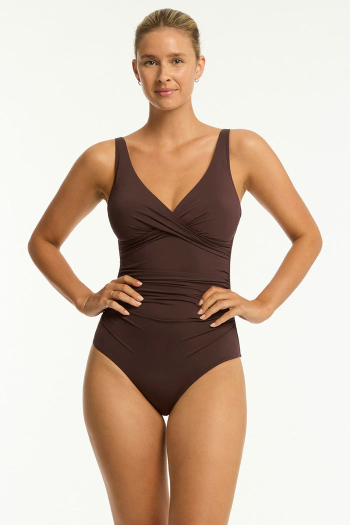 Essentials Edit Cross Front One Piece in  | Sea Level Australia