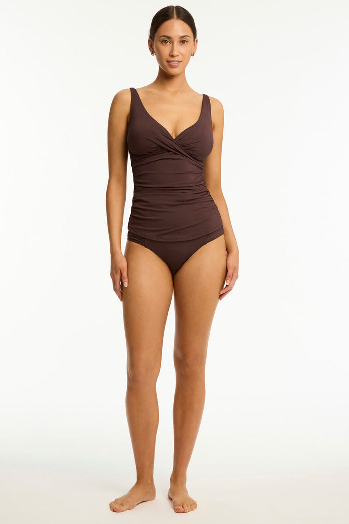 Essentials Edit Cross Front Tankini in  | Sea Level Australia
