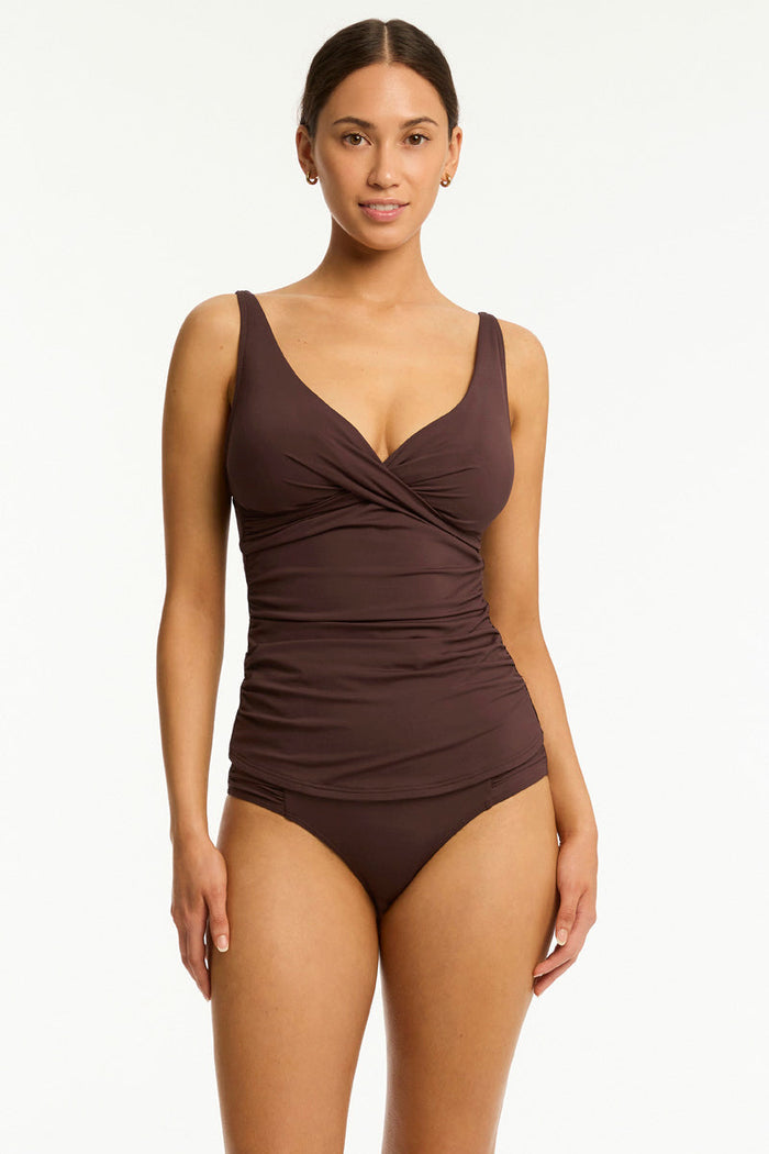 Essentials Edit Cross Front Tankini in  | Sea Level Australia