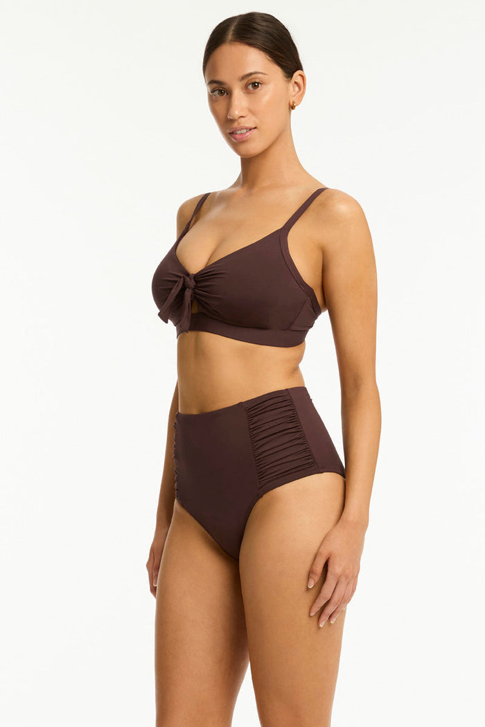 Essentials Edit High Waist Gathered Side Pant in  | Sea Level Australia