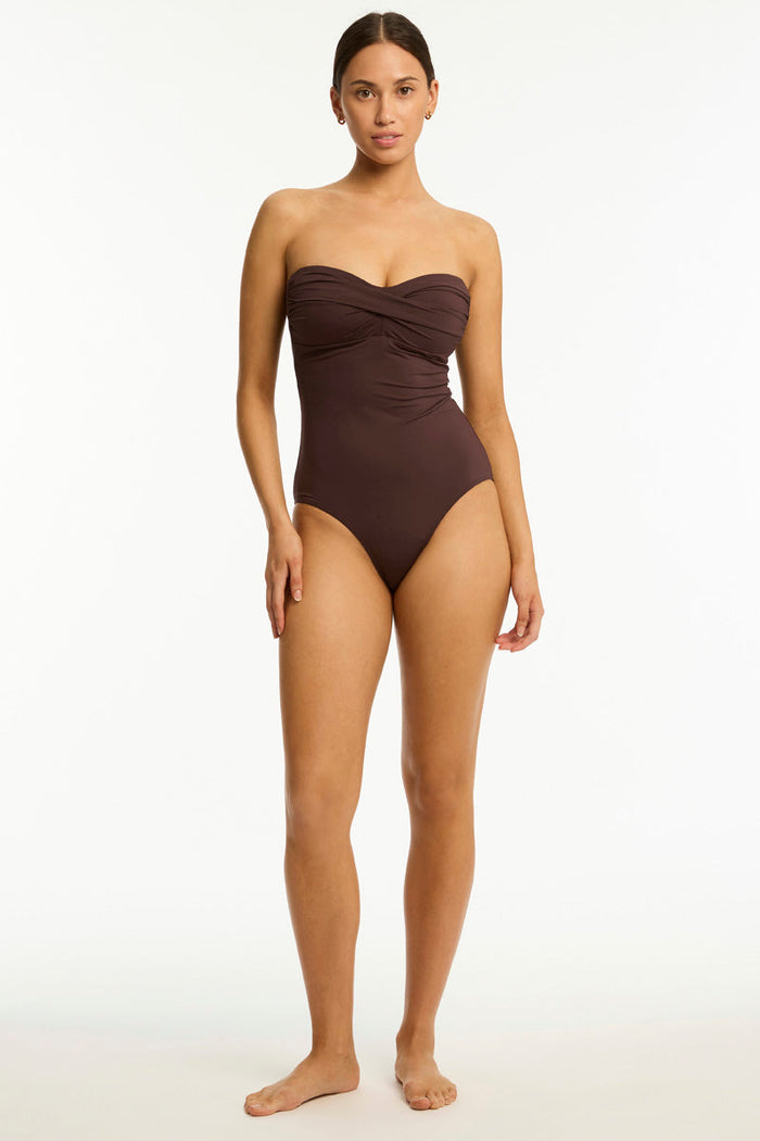 Essentials Edit Twist Bandeau One Piece in  | Sea Level Australia