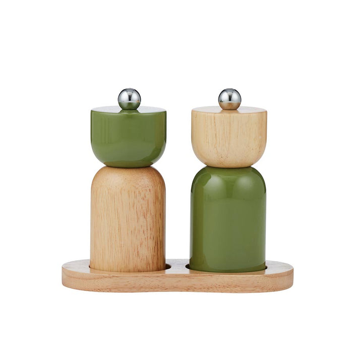 Assemble Eta Salt & Pepper Set (3pc) - Olive Green | Koop.co.nz
