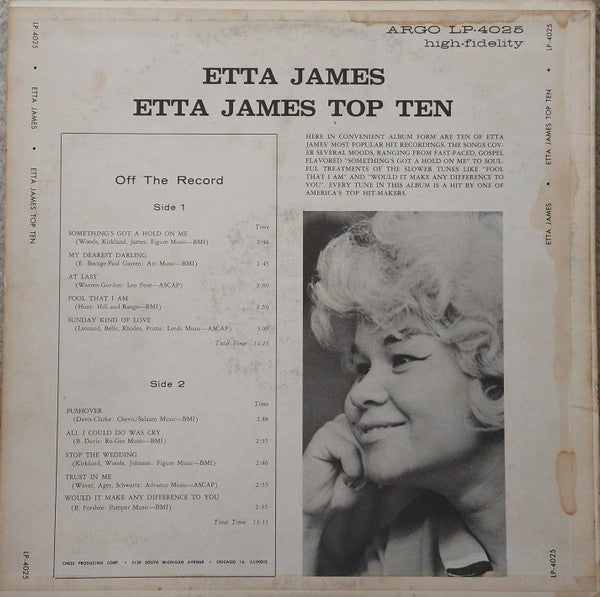 Etta James - Etta James Top Ten (LP) [US] 1st (Very Good (VG))
