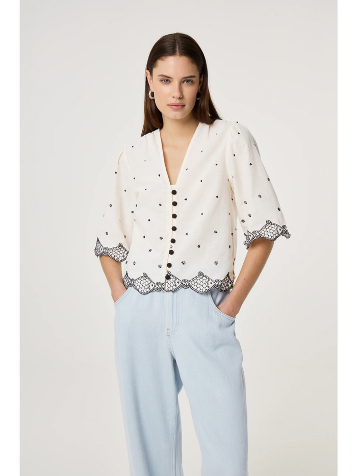 Fabienne Chapot Tylera Blouse Cosy White/Black