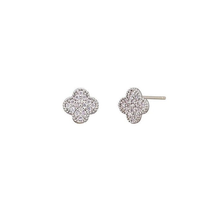 Tiger Tree Felice Crystal Stud Earrings - Silver | Koop.co.nz