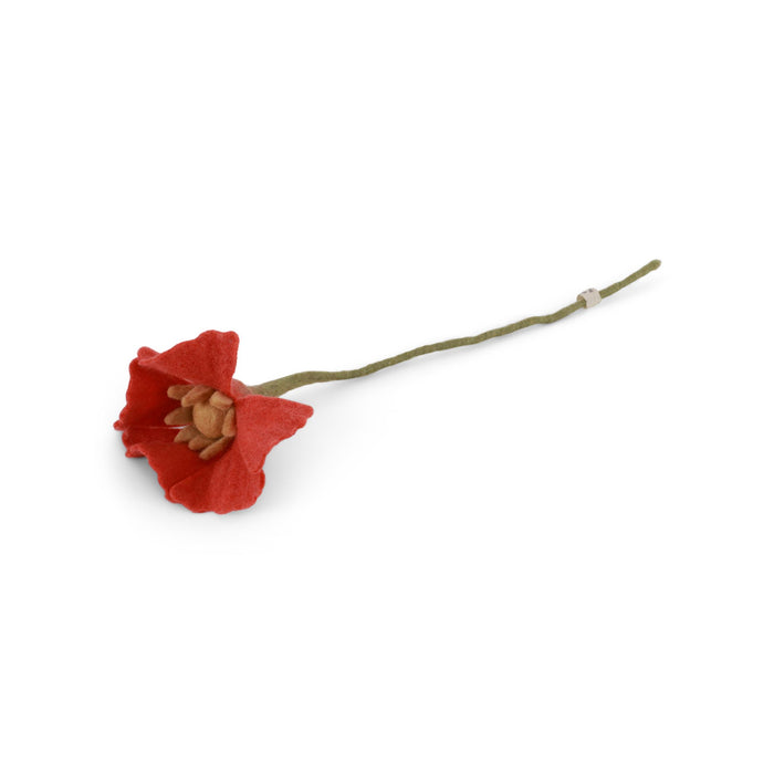 Felt Poppy Flower - Coral