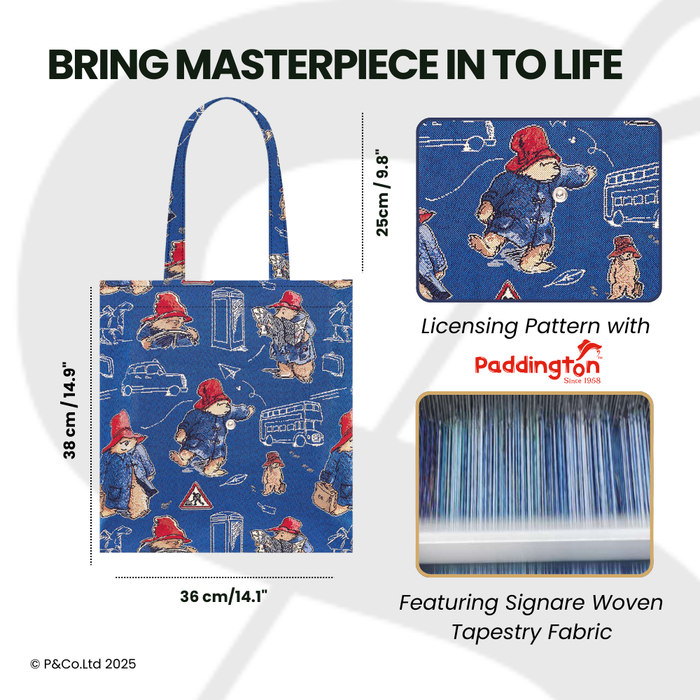 FLAT-PADDBL |  PADDINGTON BEAR BLUE FLAT BAG