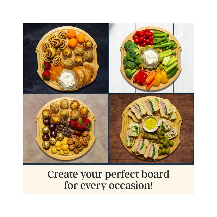 Flip, Serve & Store Round Charcuterie Board with Locking Lid