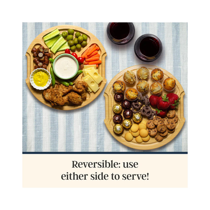Flip, Serve & Store Round Charcuterie Board with Locking Lid