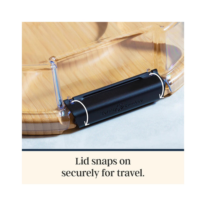 Flip, Serve & Store Round Charcuterie Board with Locking Lid - lid detail