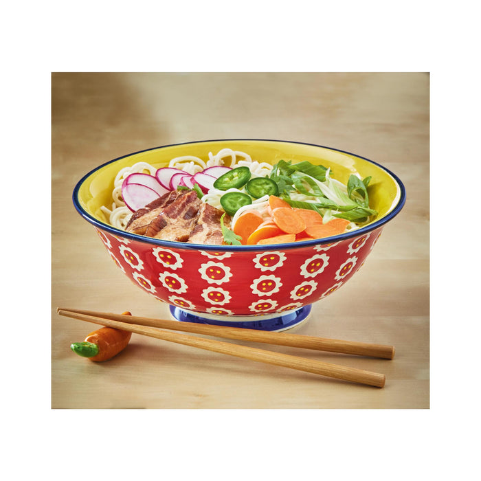 Flower Dot Ramen Bowl - in use