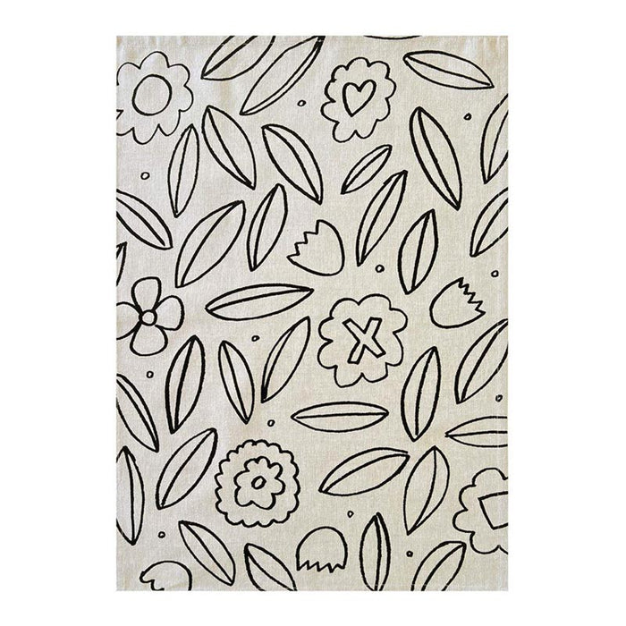 Linens & More Flower Kisses Tea Towel - Neutral | Koop.co.nz