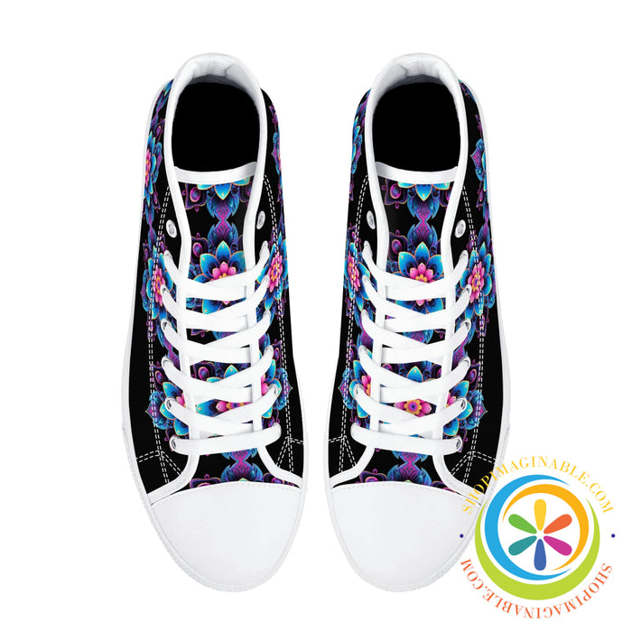 Flower Power Ladies High Top Canvas Shoes