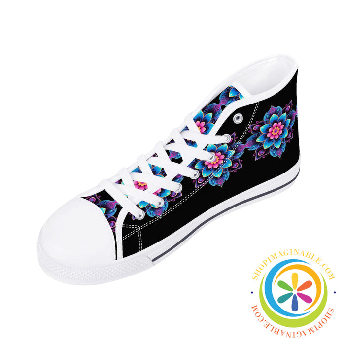 Flower Power Ladies High Top Canvas Shoes