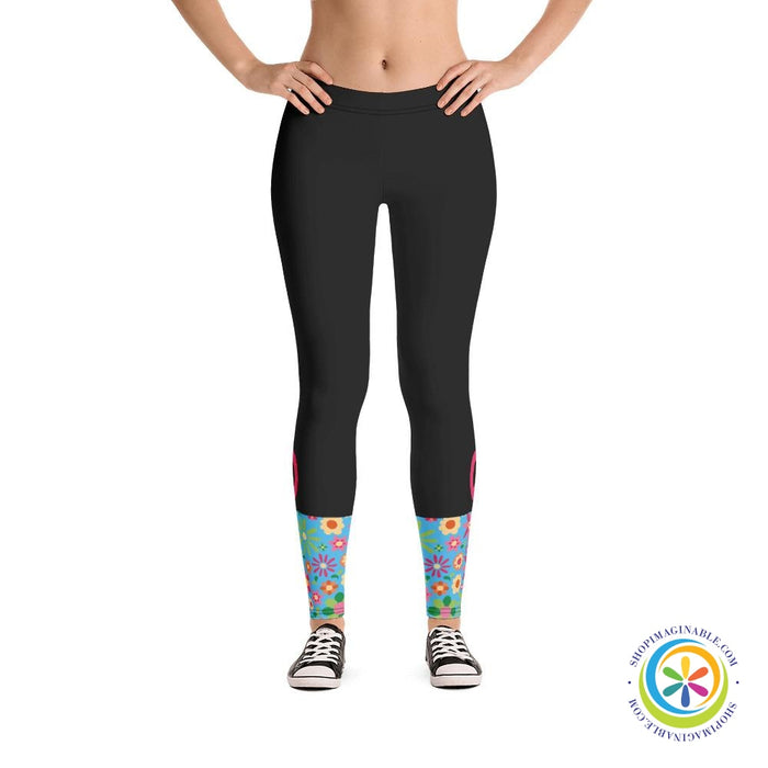 Flowers PEACE Sign Full Length Leggings-ShopImaginable.com