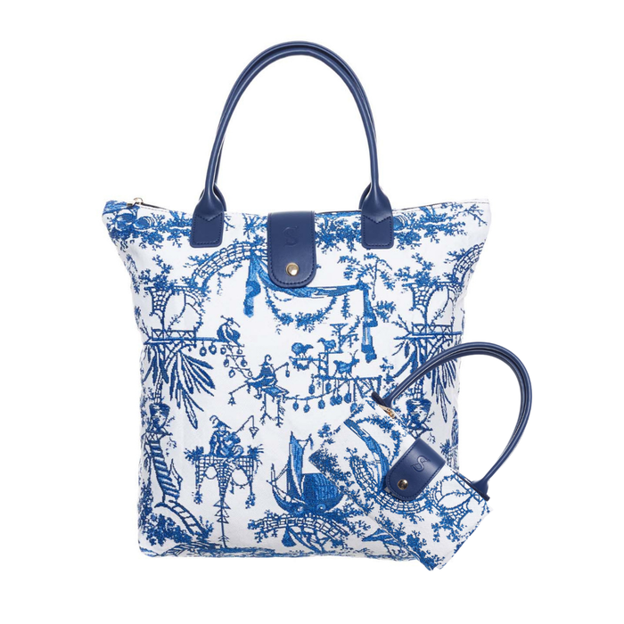 FOLD-BM-CHINO| THE BRITISH MUSEUM CHINOISERIE FOLDING BAG