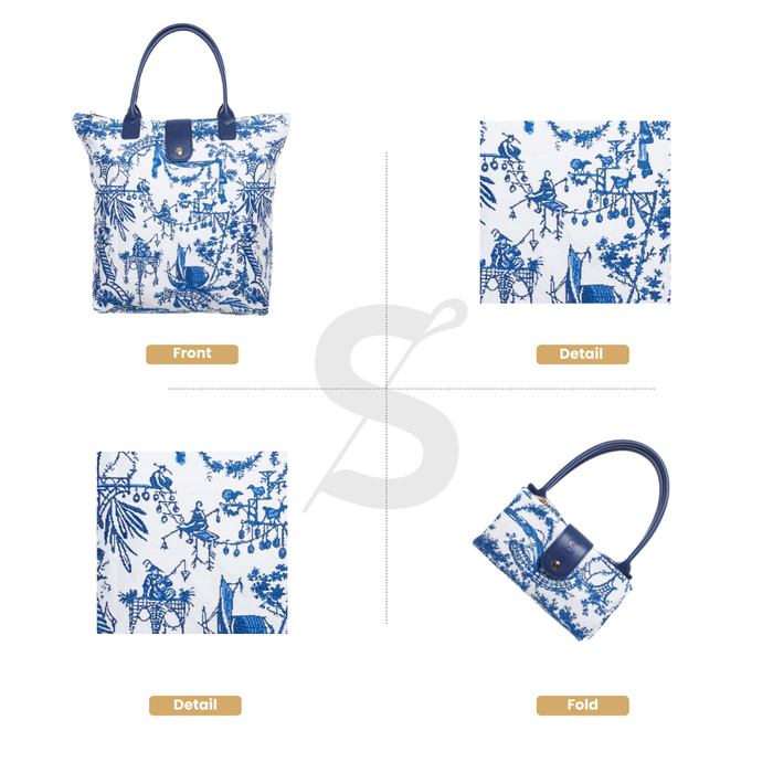 FOLD-BM-CHINO| THE BRITISH MUSEUM CHINOISERIE FOLDING BAG
